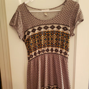 Grey Tribal Print Dress